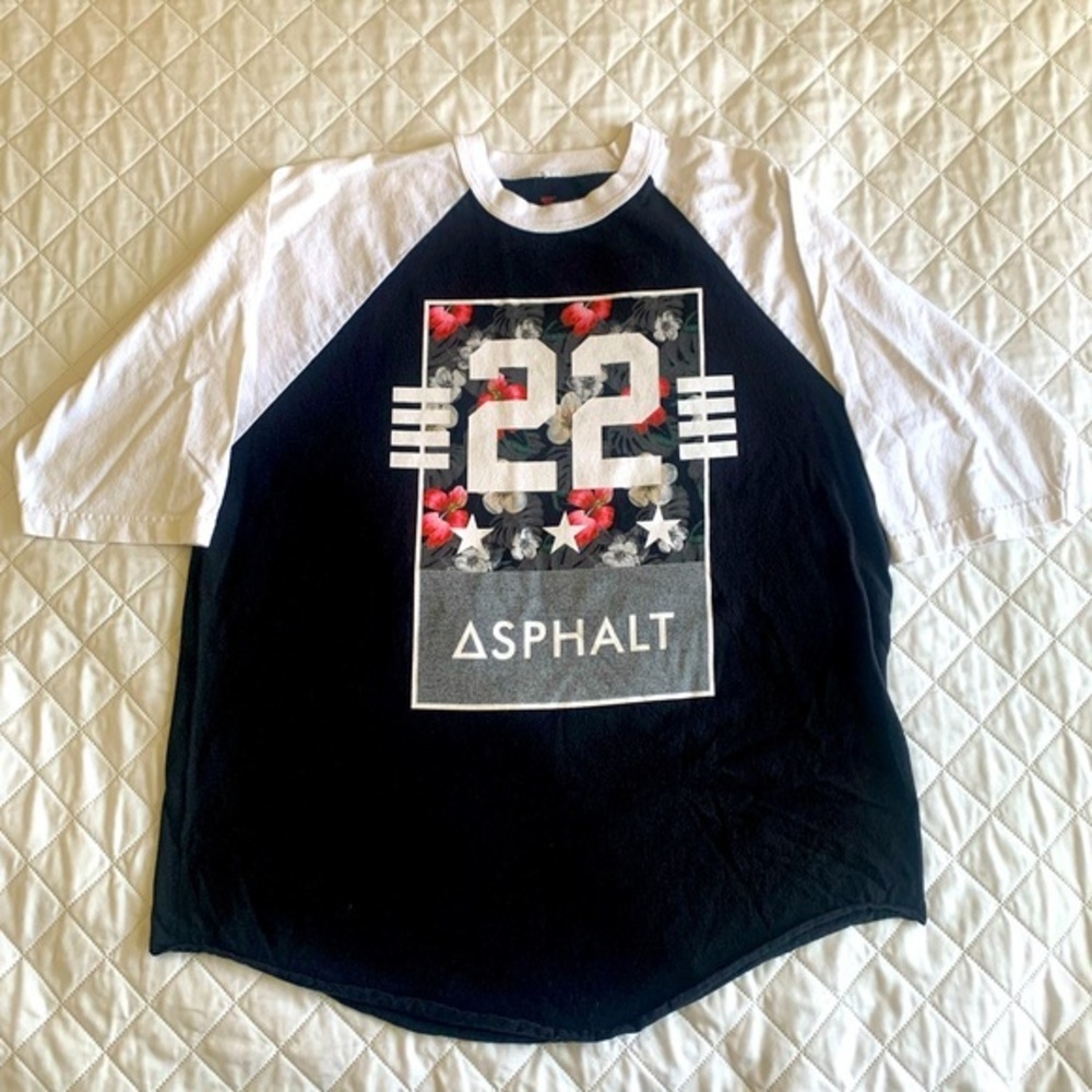Asphalt Baseball Style Graphic Tee